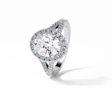 2.72 CT Oval Cut Halo & Pave Style Moissanite Engagement Ring 3