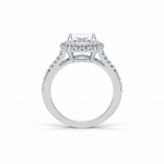 2.72 CT Oval Cut Halo & Pave Style Moissanite Engagement Ring 4