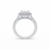 2.72 CT Oval Cut Halo & Pave Style Moissanite Engagement Ring 4