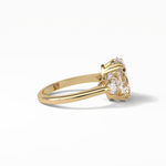 3.75 CT Oval Cut Halo & Pave Style Moissanite Engagement Ring 14