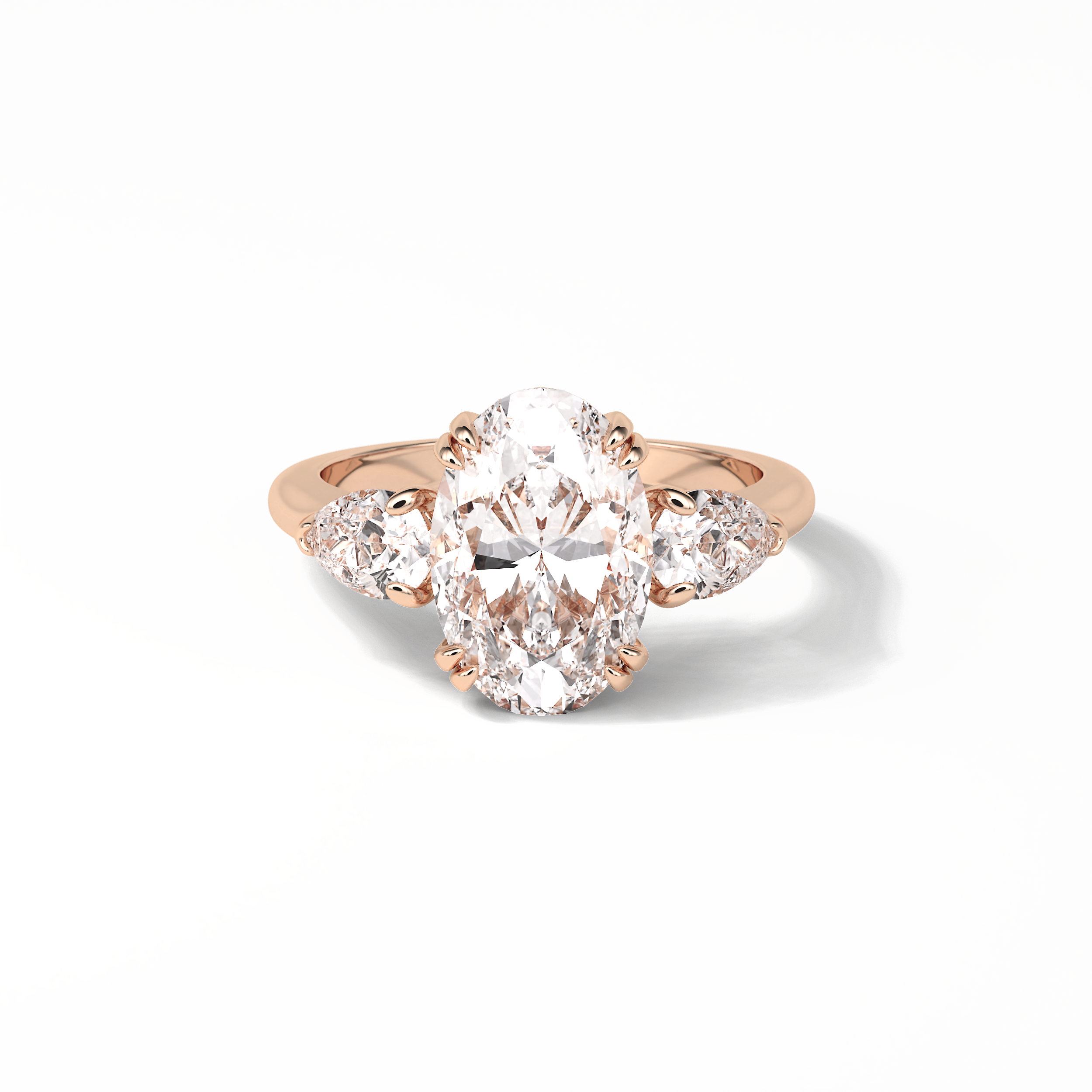 3.75 CT Oval Cut Halo & Pave Style Moissanite Engagement Ring 15