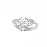 3.75 CT Oval Cut Halo & Pave Style Moissanite Engagement Ring 1