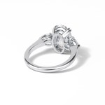 3.75 CT Oval Cut Halo & Pave Style Moissanite Engagement Ring 7