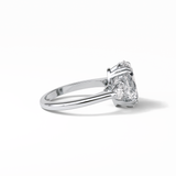 3.75 CT Oval Cut Halo & Pave Style Moissanite Engagement Ring 2