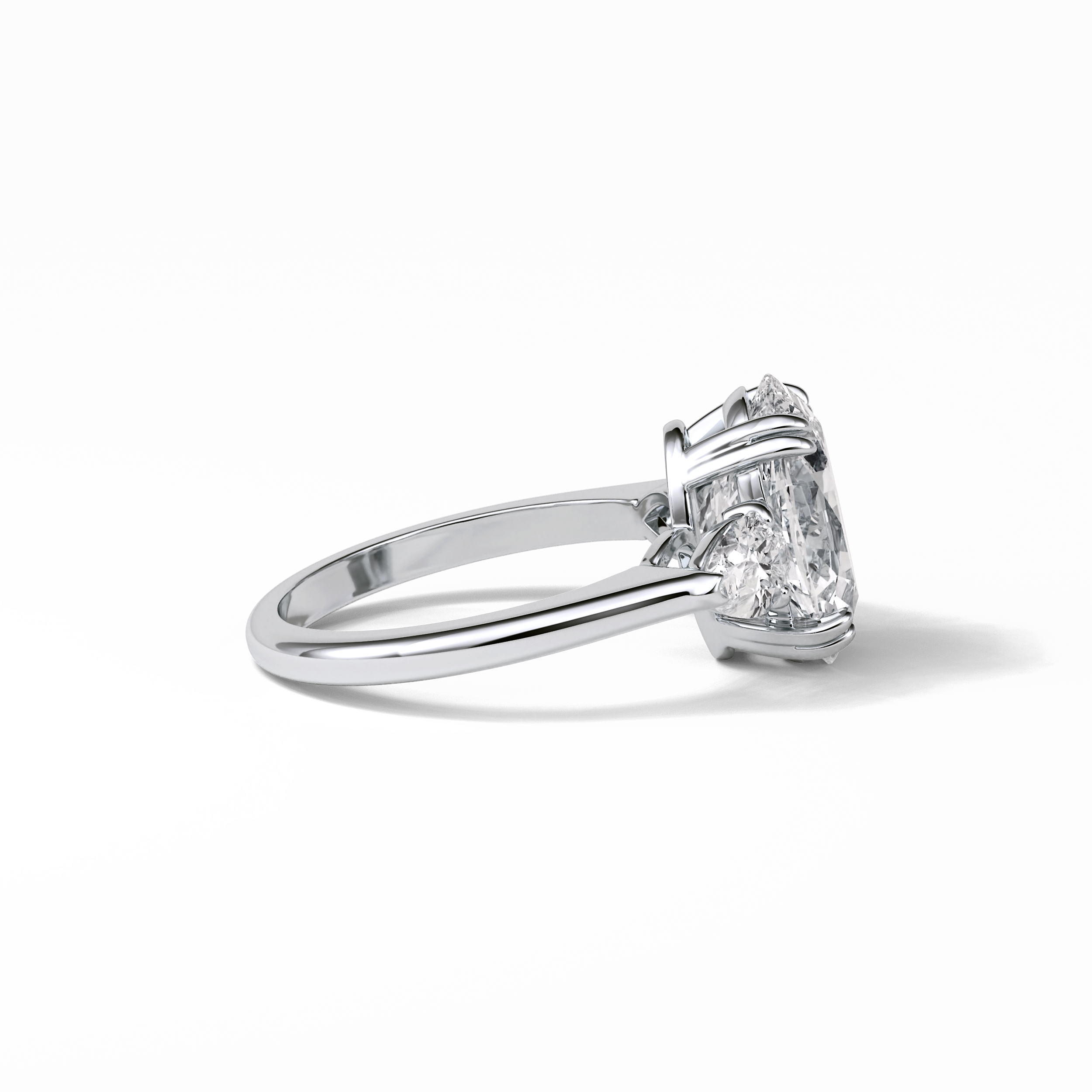 3.75 CT Oval Cut Halo & Pave Style Moissanite Engagement Ring 2