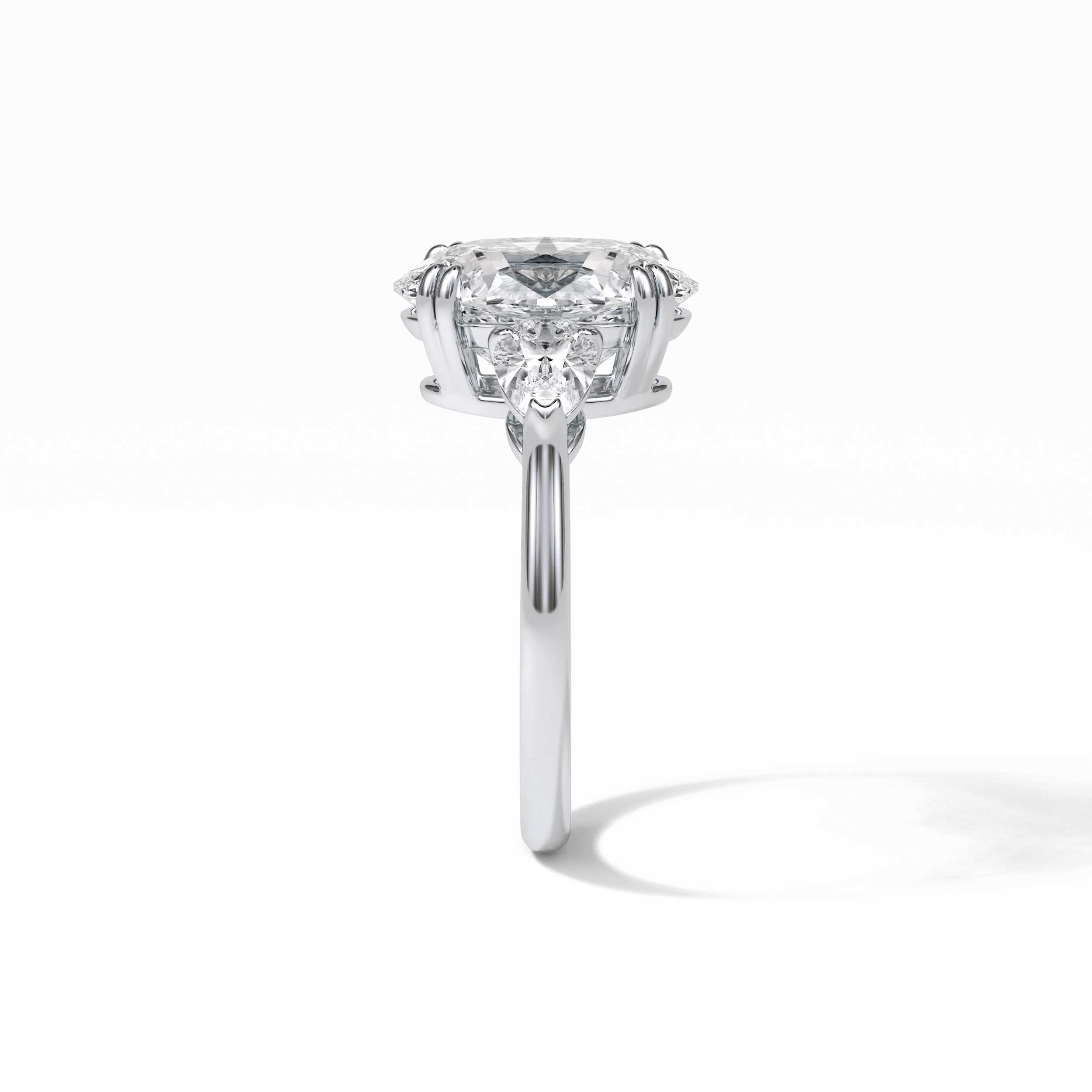 3.75 CT Oval Cut Halo & Pave Style Moissanite Engagement Ring 3
