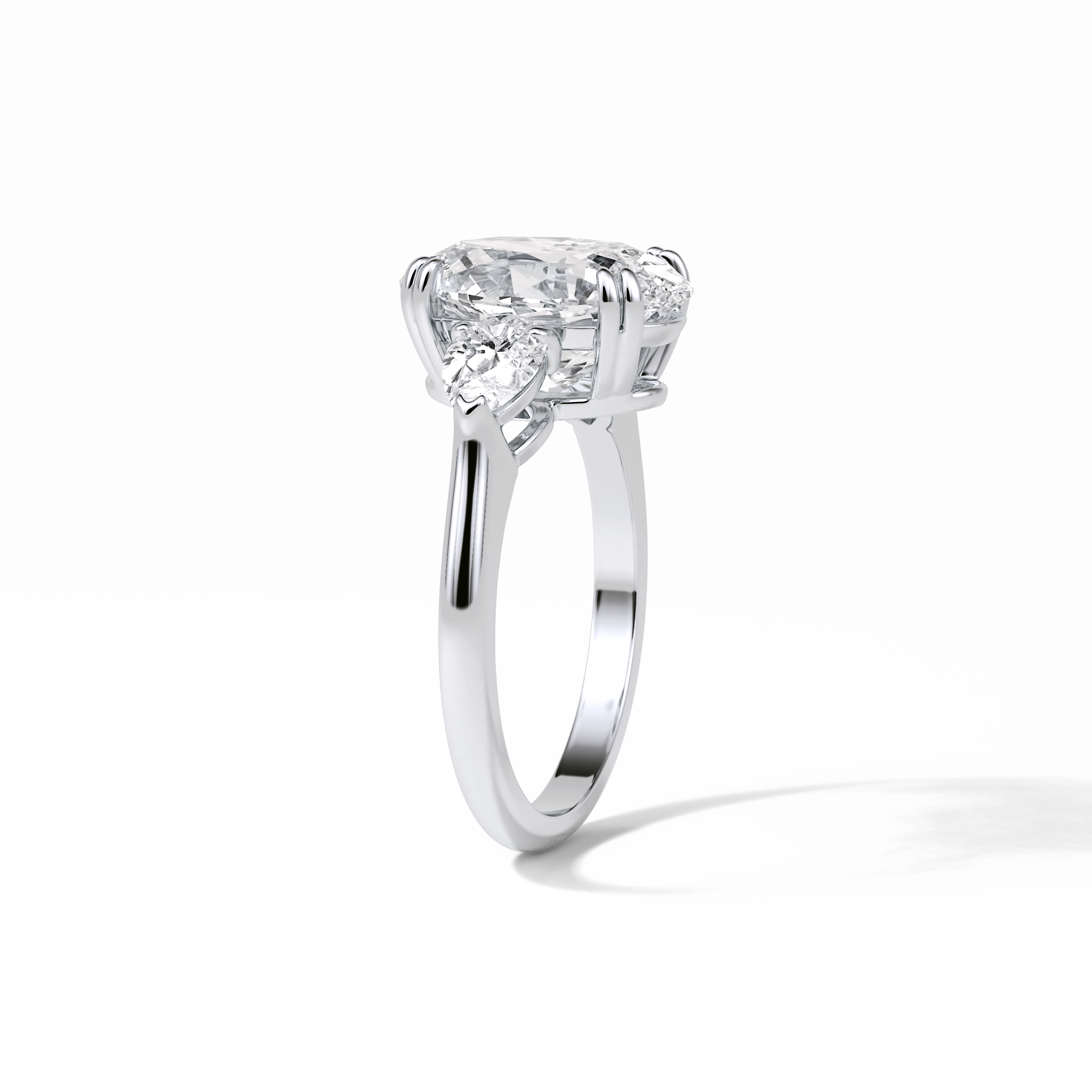 3.75 CT Oval Cut Halo & Pave Style Moissanite Engagement Ring 4