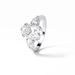 3.75 CT Oval Cut Halo & Pave Style Moissanite Engagement Ring 5