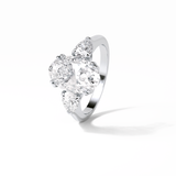 3.75 CT Oval Cut Halo & Pave Style Moissanite Engagement Ring 5
