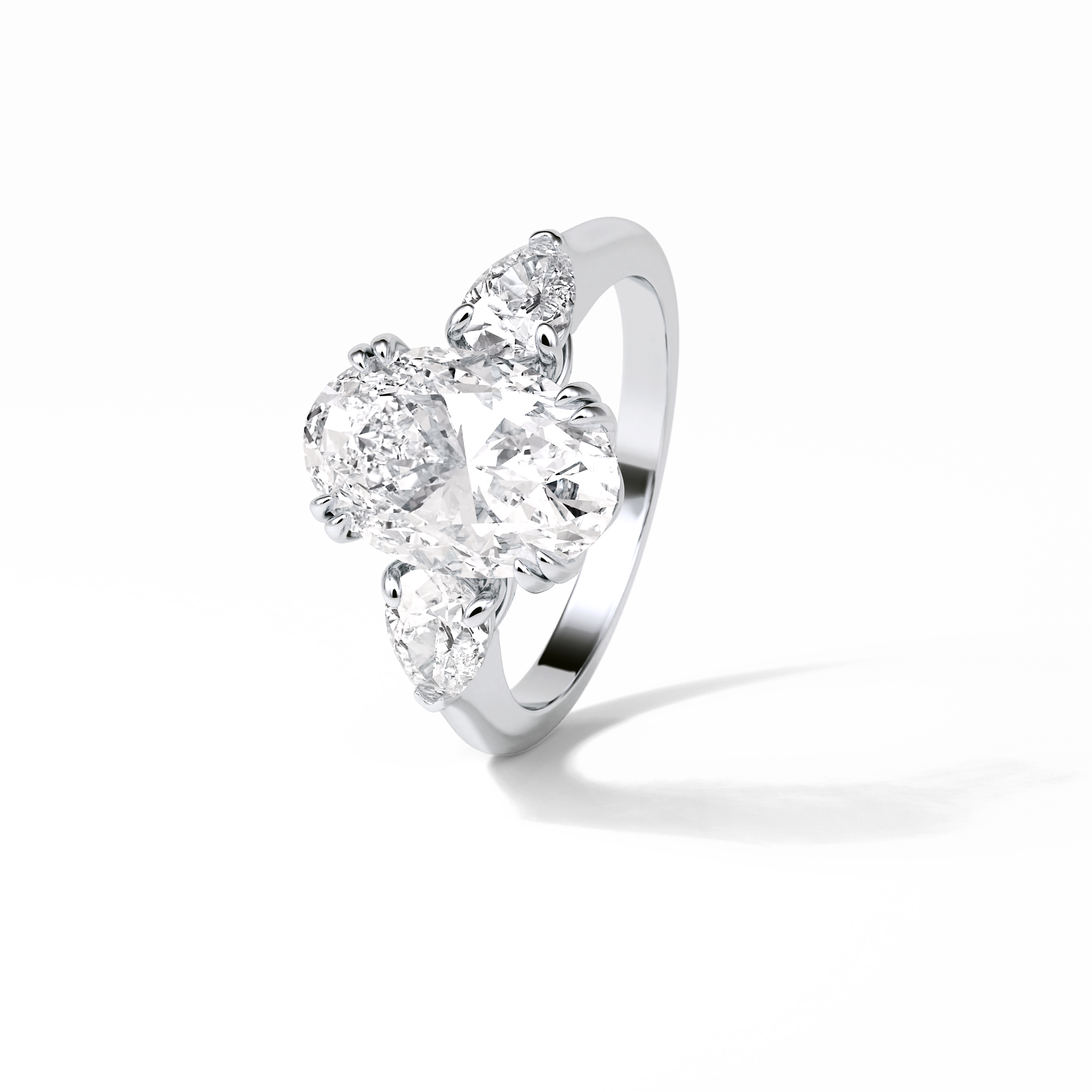 3.75 CT Oval Cut Halo & Pave Style Moissanite Engagement Ring 5