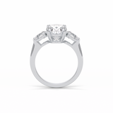 3.75 CT Oval Cut Halo & Pave Style Moissanite Engagement Ring 6