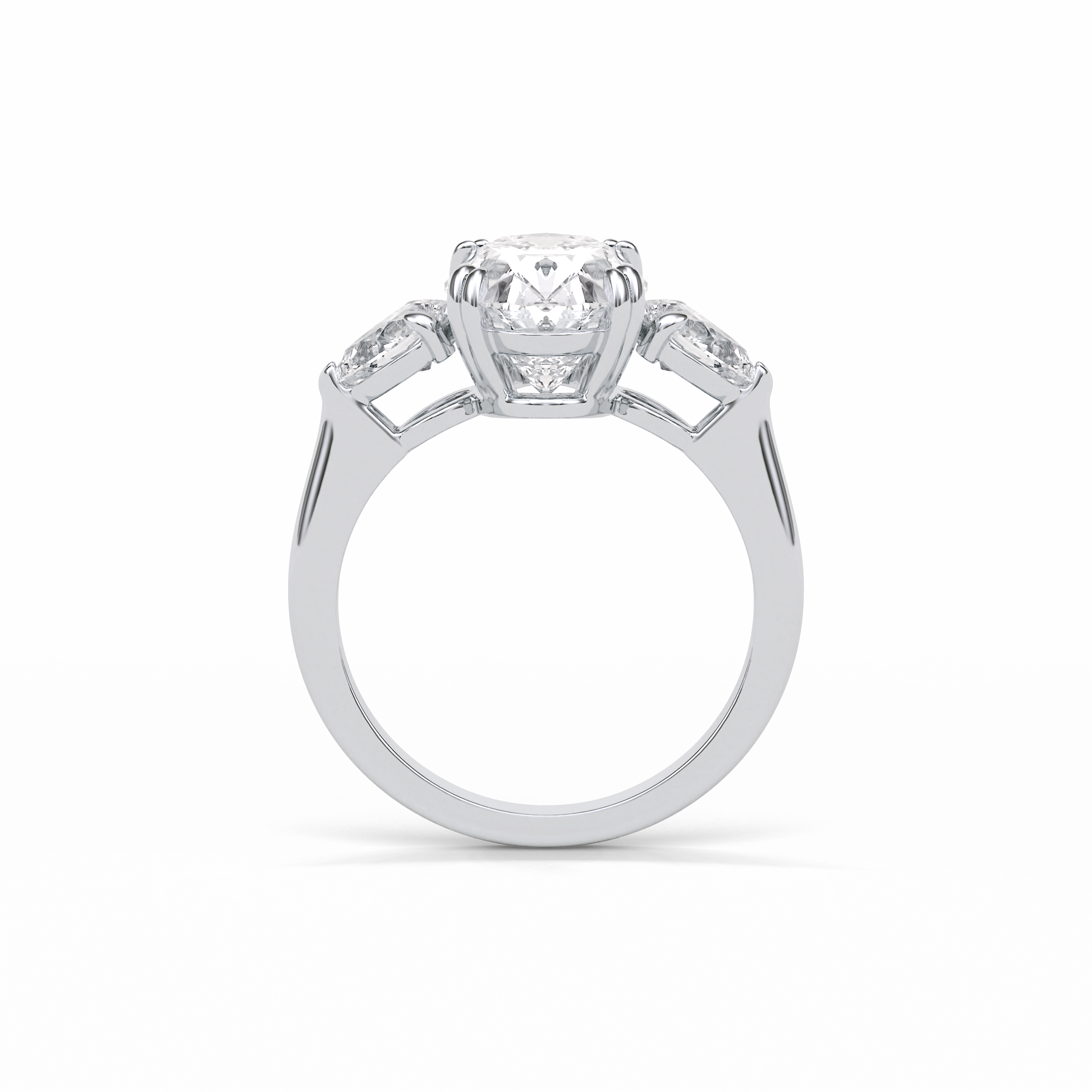 3.75 CT Oval Cut Halo & Pave Style Moissanite Engagement Ring 6
