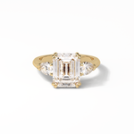 3.24 CT Emerald Cut Three Stones Style Moissanite Engagement Ring 8