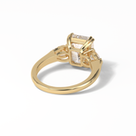 3.24 CT Emerald Cut Three Stones Style Moissanite Engagement Ring 10