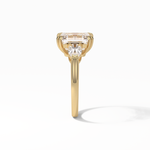 3.24 CT Emerald Cut Three Stones Style Moissanite Engagement Ring 12