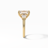 3.24 CT Emerald Cut Three Stones Style Moissanite Engagement Ring 12