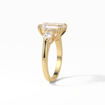 3.24 CT Emerald Cut Three Stones Style Moissanite Engagement Ring 13