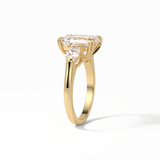3.24 CT Emerald Cut Three Stones Style Moissanite Engagement Ring 13