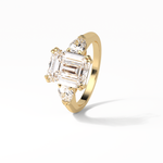 3.24 CT Emerald Cut Three Stones Style Moissanite Engagement Ring 14