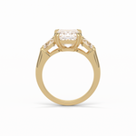 3.24 CT Emerald Cut Three Stones Style Moissanite Engagement Ring 9