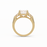 3.24 CT Emerald Cut Three Stones Style Moissanite Engagement Ring 9