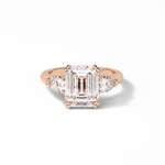 3.24 CT Emerald Cut Three Stones Style Moissanite Engagement Ring 15