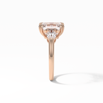 3.24 CT Emerald Cut Three Stones Style Moissanite Engagement Ring 19