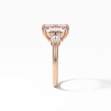 3.24 CT Emerald Cut Three Stones Style Moissanite Engagement Ring 19