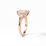 3.24 CT Emerald Cut Three Stones Style Moissanite Engagement Ring 20