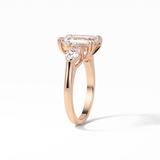 3.24 CT Emerald Cut Three Stones Style Moissanite Engagement Ring 20