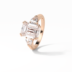 3.24 CT Emerald Cut Three Stones Style Moissanite Engagement Ring 21