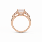 3.24 CT Emerald Cut Three Stones Style Moissanite Engagement Ring 16
