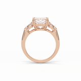 3.24 CT Emerald Cut Three Stones Style Moissanite Engagement Ring 16