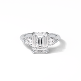 3.24 CT Emerald Cut Three Stones Style Moissanite Engagement Ring 1