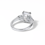 3.24 CT Emerald Cut Three Stones Style Moissanite Engagement Ring 5