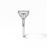 3.24 CT Emerald Cut Three Stones Style Moissanite Engagement Ring 7