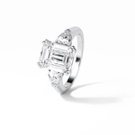 3.24 CT Emerald Cut Three Stones Style Moissanite Engagement Ring 3