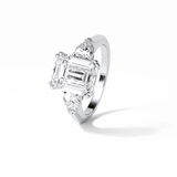 3.24 CT Emerald Cut Three Stones Style Moissanite Engagement Ring 3