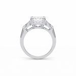 3.24 CT Emerald Cut Three Stones Style Moissanite Engagement Ring 4