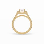 1.6 CT Emerald Cut Cluster Style Moissanite Engagement Ring 11