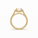 1.6 CT Emerald Cut Cluster Style Moissanite Engagement Ring 11
