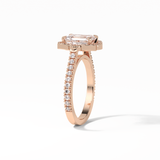 1.6 CT Emerald Cut Cluster Style Moissanite Engagement Ring 19