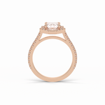 1.6 CT Emerald Cut Cluster Style Moissanite Engagement Ring 16