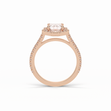 1.6 CT Emerald Cut Cluster Style Moissanite Engagement Ring 16