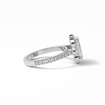 1.6 CT Emerald Cut Cluster Style Moissanite Engagement Ring 3