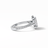 1.6 CT Emerald Cut Cluster Style Moissanite Engagement Ring 3