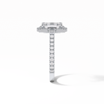 1.6 CT Emerald Cut Cluster Style Moissanite Engagement Ring 4
