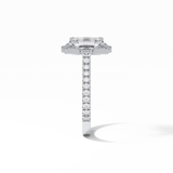 1.6 CT Emerald Cut Cluster Style Moissanite Engagement Ring 4