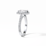 1.6 CT Emerald Cut Cluster Style Moissanite Engagement Ring 5