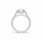 1.6 CT Emerald Cut Cluster Style Moissanite Engagement Ring 7